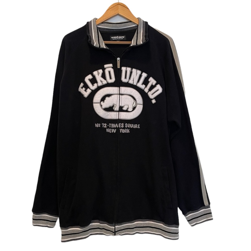 Ecko Unltd Jacket Full Zip Times Square New York 1972 Black White Mens Size XXL